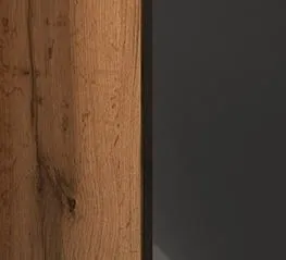 Dąb wotan/czarny połysk