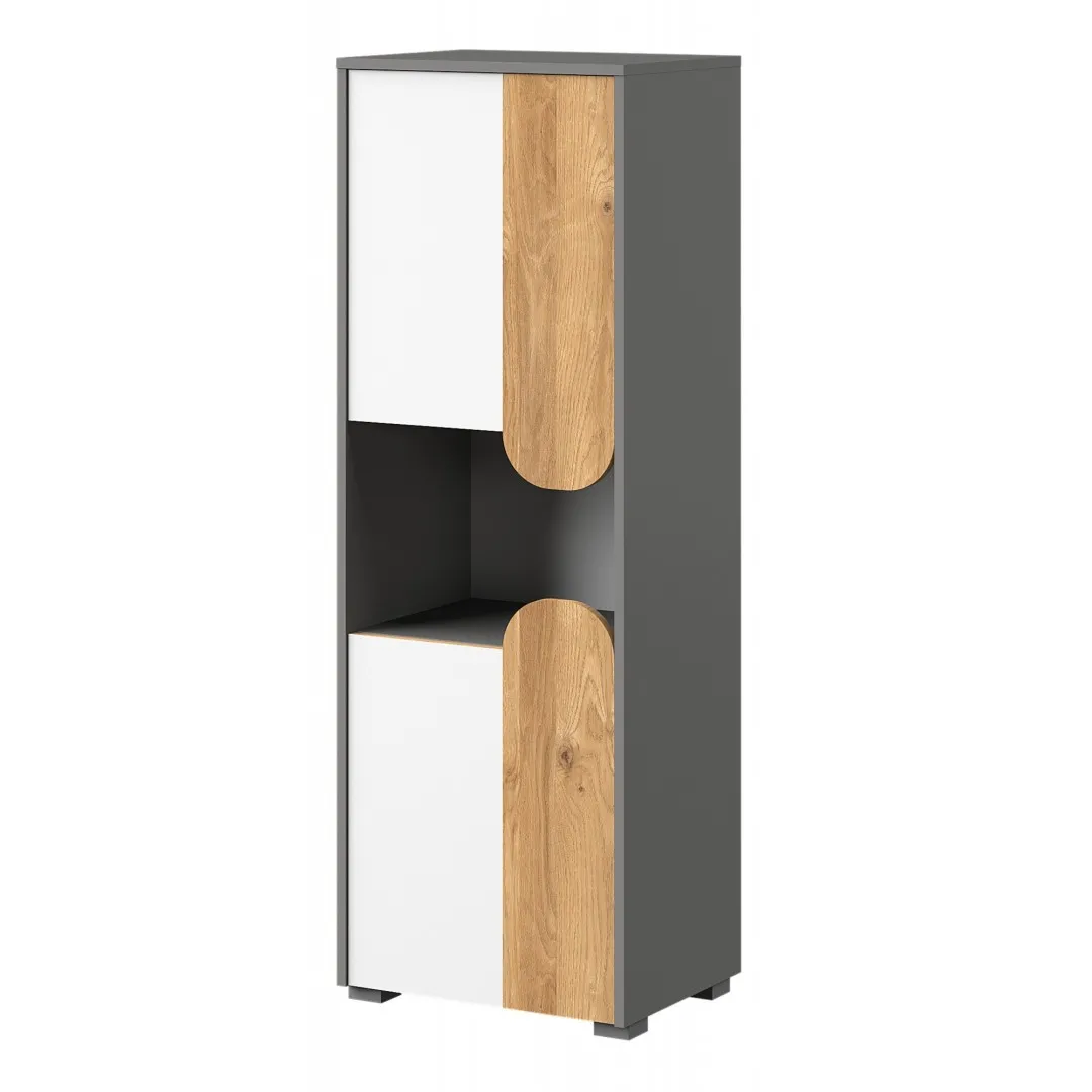 Regał CARINA 50 cm, dąb nash / biały / jasny grafit
