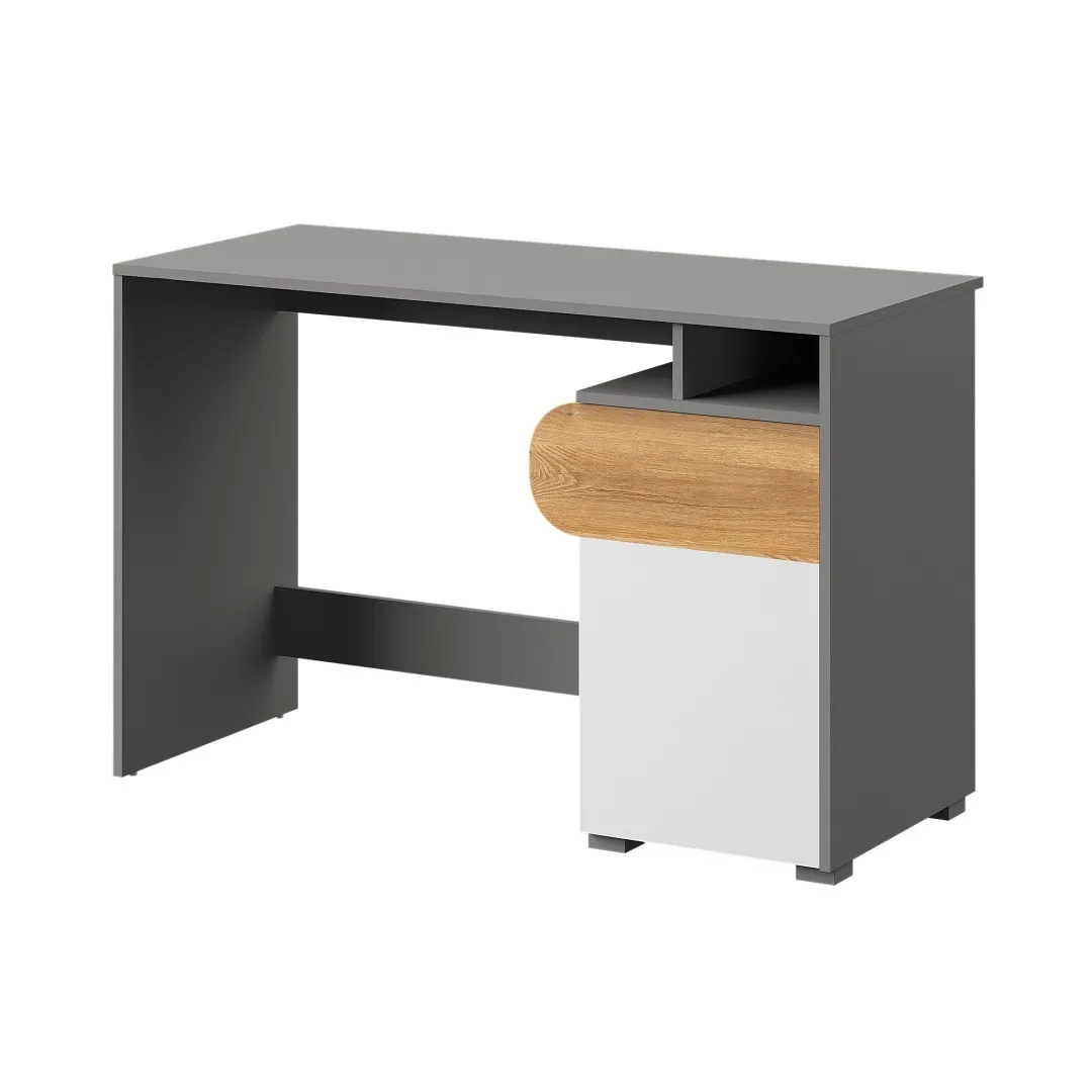 Biurko Carina Dąb Nash / biały / jasny grafit